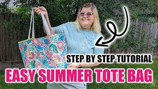 Fun Summer Ready DIY Easy Quilted Tote Bag FREE Tutorial [upl. by Zipah]