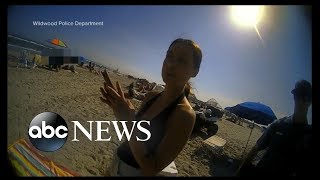 Police release bodycam video capturing womans violent beach arrest [upl. by Ares]