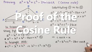 Proof of the Cosine Rule [upl. by Messab]