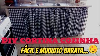 Como fazer cortina para pia de cozinha [upl. by Ver]