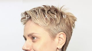 ✂️ SHORT PIXIE HAIRCUT  fast amp easy tutorial [upl. by Gerdeen]