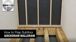 How to Prep Subfloor Curbless Shower Vertical Installation – QuickDrain WallDrain [upl. by Ashli]