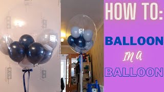 HOW TO Deco bubble balloon with mini balloons inside Balloon Decor Tutorials [upl. by Mackintosh31]