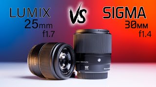 Sigma 30mm f14 vs Lumix 25mm f17 for Micro Four Thirds GH5  UNREAL [upl. by Adihsar]