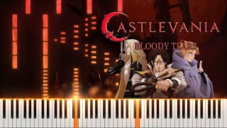 Bloody Tears Piano Synthesia From Netflixs Castlevania [upl. by Krebs336]