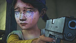 Clementine Shoots Lee  The Walking Dead Game Remastered Ending Scene [upl. by Dlarrej]