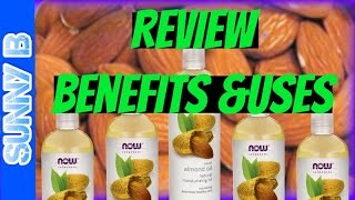 Now Solutions Sweet Almond Oil Review Uses Benefits HairSkinFaceHealth [upl. by Yllim]