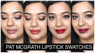 My Pat McGrath Lipstick Collection  Swatches on Pigmented Lips and Indian Skintone [upl. by Lesoj]