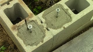 Filling Concrete Block Cores and Installing J Bolts [upl. by Cosmo]