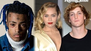 Miley Cyrus Logan Paul amp More Celebs React to Rapper XXXTentacions Death [upl. by Mauretta293]