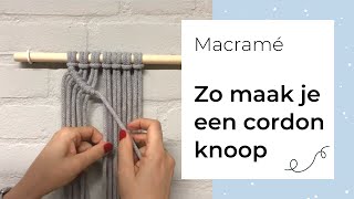 Zo maak je een macrame cordonknoop [upl. by Attaynek]