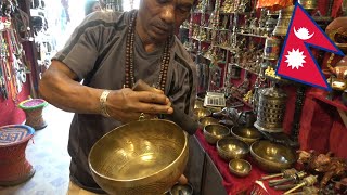 SINGING BOWL DEMONSTRATION KATHMANDU NEPAL 4K [upl. by Jedediah405]