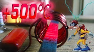 ИНДУКЦИОННЫЙ НАГРЕВАТЕЛЬ СВОИМИ РУКАМИ  500°C за 2 секунды [upl. by Hterrag]