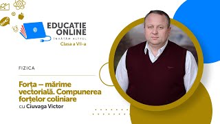 Fizica Clasa a VIIa Forța – mărime vectorială Compunerea forțelor coliniare [upl. by Wilen764]