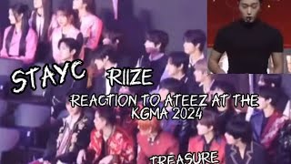 Idols treasure riize and Stacy reaction to ateez at the Korean Grand Music Awards 2024 [upl. by Ahsrat467]