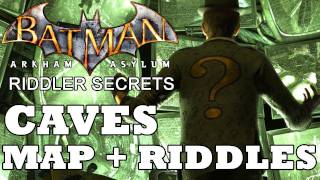 Batman Arkham Asylum The Caves Secret Map and Riddles [upl. by Ayote392]