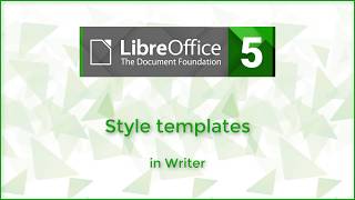 Style template in Writer  LibreOffice 53 [upl. by Nyllaf]