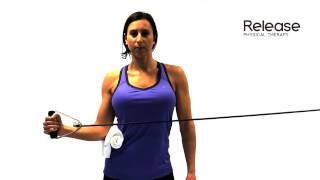 Standing Shoulder External Rotation with Theraband [upl. by Lilaj]