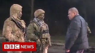 People in Ukraine standing up to Russian troops  BBC News [upl. by Hachman]