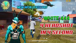 WHITE 444 WORLD RECORD  4 HEADSHOT IN 4 SECOND WITH HIS AMAZING EDIT  Iconic BD [upl. by Ecnerolf]