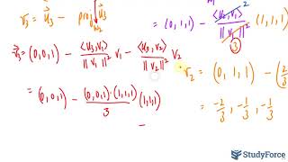 Use the GramSchmidt process to find an orthonormal basis [upl. by Enirroc]