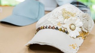 Tanya Memmes DIY Blinged out Baseball Hats [upl. by Wayolle954]