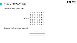 Section 7 MultiQubit Logic Gates  Lecture 7 Fredkin CSWAP Gate [upl. by Aratahc44]