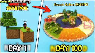 100 Days Minecraft SkyBlock UNLIMITED Hardcore [upl. by Llehctim]