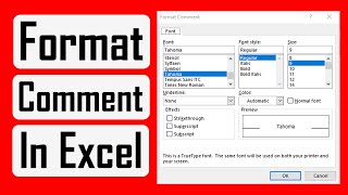 How to Format Comments in Microsoft Excel [upl. by Nadab]