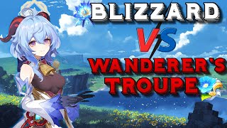 Ganyu Blizzard Strayer Artifact Set VS Wanderers Troupe [upl. by Heilner]