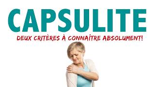 Capsulite deux critères à connaître absolument douleur à lépaule [upl. by Benil405]