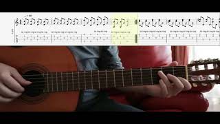 🎸Matteo Carcassi  Andantino tutorial TAB  beginer version 40 bpm [upl. by Meehaf]