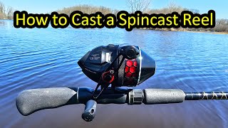 How to Cast a Spincast Fishing Rod and Reel  Push Button Reel [upl. by Anaeerb]