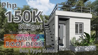 Small House Design  Box type with Roof deck 10 sqm [upl. by Aleacim]