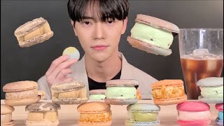 SUB마카롱 먹방 MUKBANG ASMR Macaron 커피 Dessert Korean eating sound mukbang 뚱카롱 koreanMukbang macaroon [upl. by Dailey]