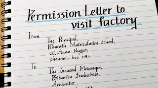 Permission Letter WritingHow to write a permission letterPermission letter for factory visit [upl. by Hildegarde]