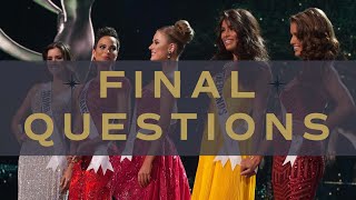 63rd MISS UNIVERSE  Final Questions  Miss Universe [upl. by Aetnuahs]