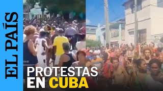 CUBA  Multitudinaria protesta en las calles de Cuba contra la escasez  EL PAÍS [upl. by Ylsew]