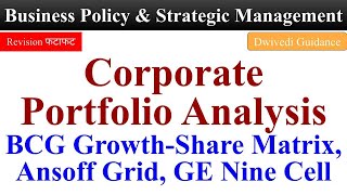 Corporate Portfolio Analysis Business Policy and Strategic Management GE Nine Cell BCG Matrix [upl. by Volnay56]