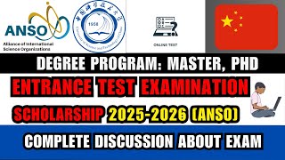 USTC University Entrance Examination Test  ANSO Scholarship  Study in China  2025 ANSO USTC [upl. by Manvil]