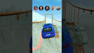 Rolando vs Messi Car Jump Challenge Lucky amp Unlucky beamngdrive shorts [upl. by Benni]