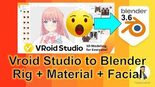 Vroid Studio to Blender 36  VRM importer  Tutorial  Mangga Cartoon Creator [upl. by Branch]