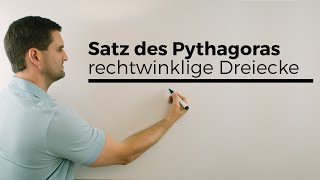 Satz des Pythagoras für rechtwinklige Dreiecke  Mathe by Daniel Jung [upl. by Amimej]