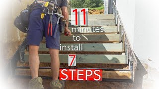 11 MINUTES TO INSTALL CONCRETE STAIRS BETWEEN WALLS [upl. by Eyeleen]