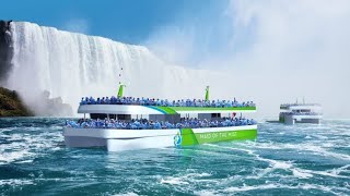 Maid of the Mist in Niagara Falls Boat Tour 4kCanadian Horseshoe Falls [upl. by Ellivro]