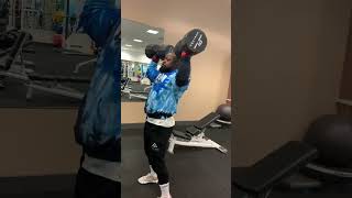 110lb dumbbell standing shoulder press [upl. by Elin]