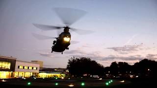 RAF Chinook helicopter Landing At Local Hospital [upl. by Ernaldus]