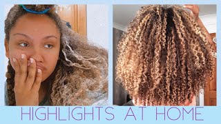 HIGHLIGHTING NATURALLY CURLY HAIR AT HOME [upl. by Odnaloy]