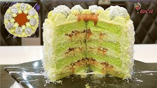 斑斓椰糖椰丝蛋糕食谱湿润马六甲黑糖香  Moist Ondeh Ondeh CakePandan Coconut Cake RecipeMoist Gula Melaka Fragrance [upl. by Sandeep362]