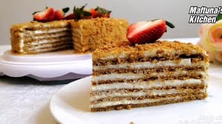 Eng Oson Va Mazali Medovik Tort Tayyorlaymiz  Asalli Tort  Торт Мёдовый Тающий во Рту  Honey Cake [upl. by Laumas]